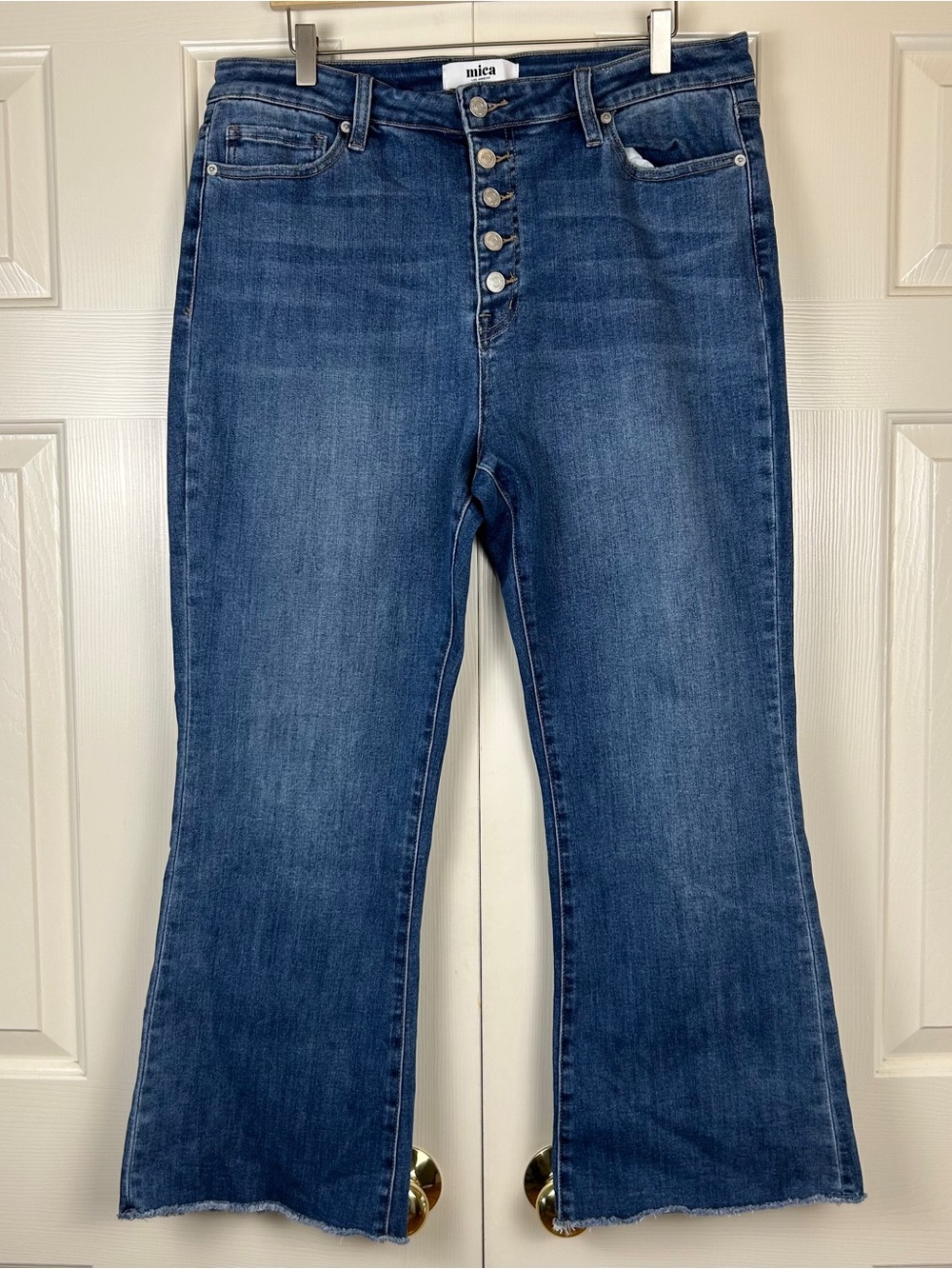 Mica Denim High Rise Crop Flare Jeans